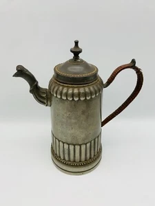 antike Zinnkanne Teekanne Kaffeekanne Zinn mit Deckel 22cm Höhe - Bild 1 von 7