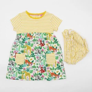 Baby Boden Girls Dress Yellow Floral Hotchpotch Knickers Set Summer Holiday - Picture 1 of 9