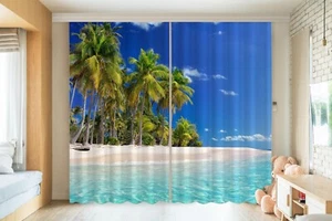 3D Ozean Strand H2240 Foto Blockout Vorhang Stoff Fenster Honey 2023 - Picture 1 of 7