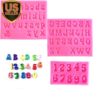 Letters Molds and Numbers Molds, Silicone Fondant Mold Chocolate Molds, 0-9 Numb - Picture 1 of 7