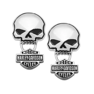 Harley-Davidson ® Biker Sterling Willie G Post Earrings Unisex 40 / HDE0235 - Picture 1 of 1