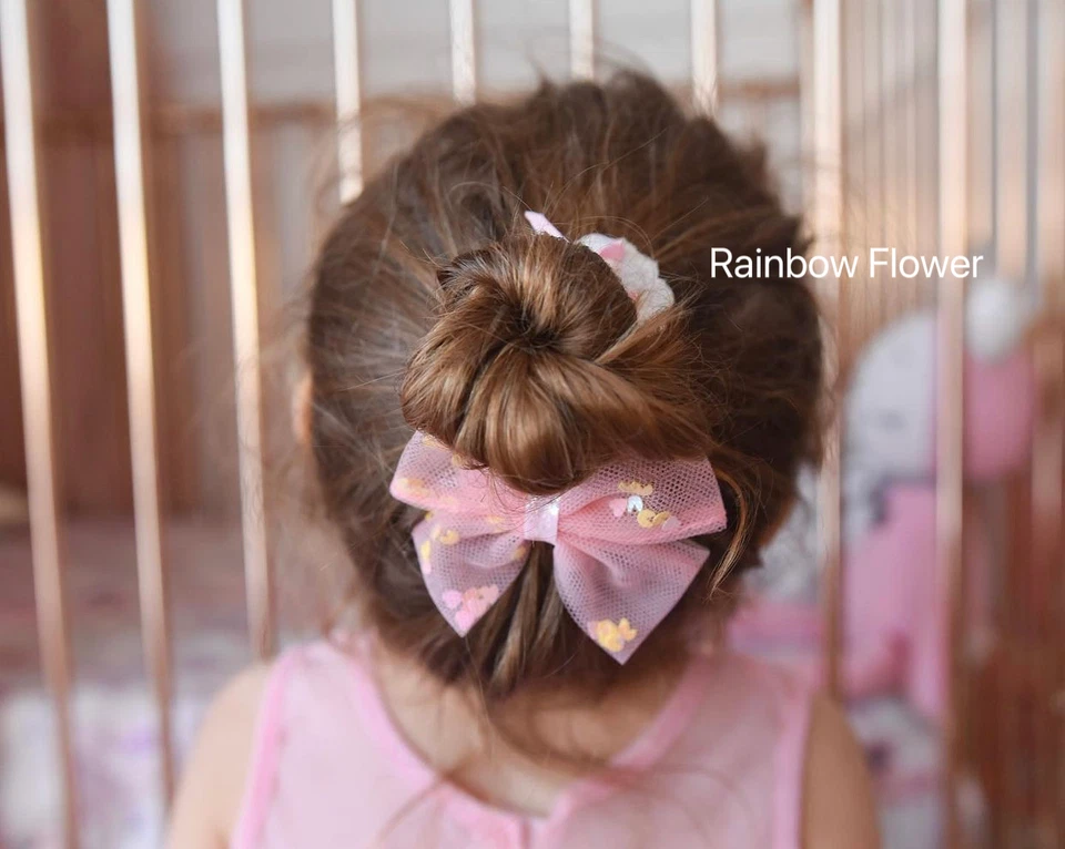 Pinza de pelo rosa concha de brillo sirena bebé niña niño pinza de arco pompón rosa Foto 1 de 4