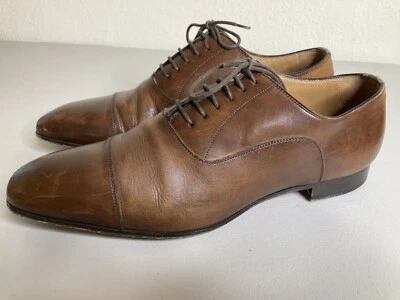 Christian Louboutin Greggo Cuero Marrón Puntera Zapatos Italia 40.5 EE. UU. Para hombres 7.5 Foto 1 de 4