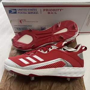 Adidas Icon 6 Ironskin Men's Size 13 Metal Baseball Cleats Red Silver EG6550 New - Picture 1 of 12