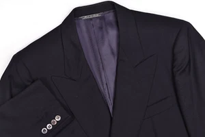 VTG Ermenegildo Zegna Men's Wool Black Peak Double Breasted Blazer 38 R - Picture 1 of 15