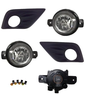 REPLACEMENT FOG LIGHT SET CLEAR LAMPS BEZELS FOR 2016-2018 NISSAN ALTIMA - Image 1 of 2