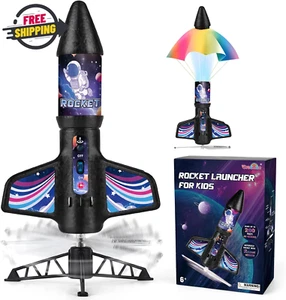 Rocket Launcher for Kids with Parachute LED Light, Motorized Rechargeable Space - Picture 1 of 12