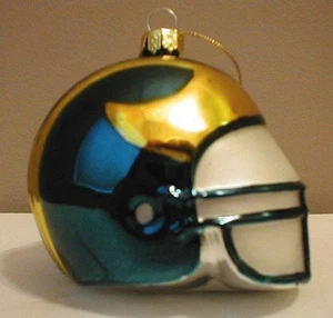 Adorno de casco de vidrio soplado de Navidad de la Universidad de Michigan nuevo - Imagen 1 de 2