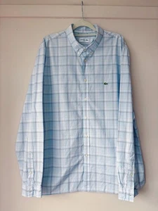 Lacoste Slim Fit Long Sleeve Shirt – Size XL/2XL – Classic Check - Picture 1 of 8