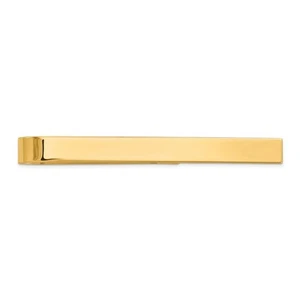 14k Yellow Gold Men's Polished Tie Bar - Picture 1 of 3
