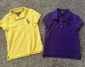 Lot Of 2 - Polo Ralph Lauren Big Pony Polo Shirts, Size 6, Black And Yellow - Picture 1 of 3