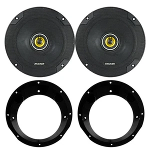 2x Kicker CSC65 6.5" 300W 2-Way Car Audio Speakers, Mounting Ring Brackets - Picture 1 of 4