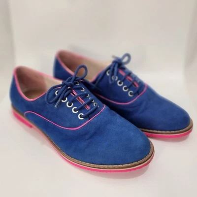 Oxford Tommy Hilfiger Bahía Azul y Rosa Cuero Suave, Talla 8 Foto 1 de 4