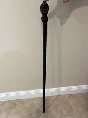 Vintage Folk Art Cane Walking Stick Carved Mans Head Knight Helmet - Image 1 of 4