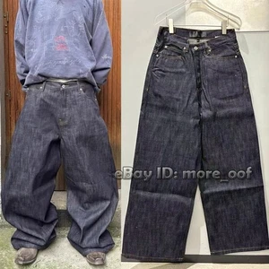 Pantaloni denim No Faith Raw Selvage jeans larghi svasati blu/nero - Foto 1 di 25