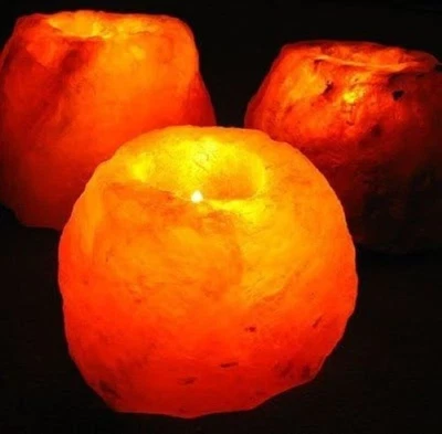 4 er Set Salzlampe Salzkristalllampe Salzsteinlampe Teelicht  nur   2,78 jeStück - Bild 1 von 4