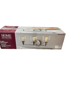 Home Decorators Collection Evelyn 26.75 in. 3-Light Brushed Nickel Industrial Va - Picture 1 of 1