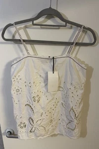 Zara ZW Collection besticktes Trägertop mit Steppnähten Gr. S - Bild 1 von 7