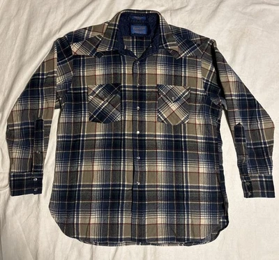 Vintage Pendleton Shirt Mens XL Plaid Wool Western Pearl Snap - Image 1 of 4
