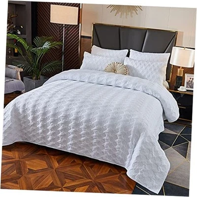  Conjunto de edredom acolchoado branco tamanho algodão queen costeiro - Imagem 1 de 4