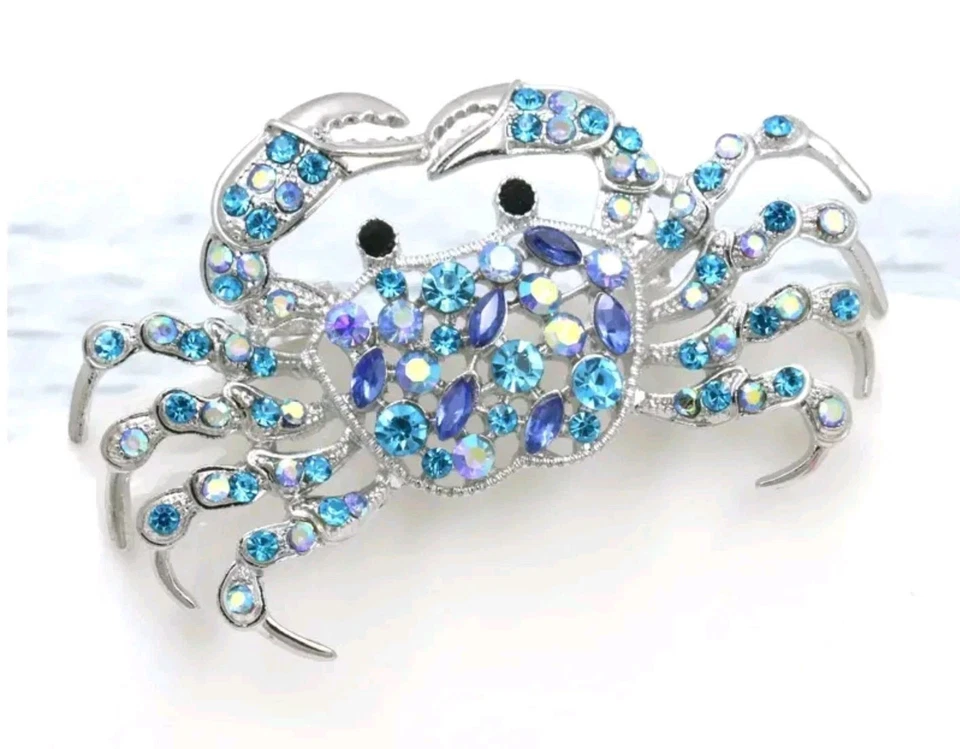 Crab Pin Brooch Blue Ocean New Fashion jewelry NEW Free Ship 2 Inch - Image 1 of 1