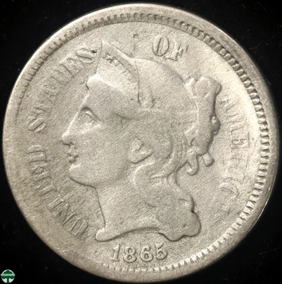 1865 Three Cent Nickel - Very Good Details - Image 1 of 2
