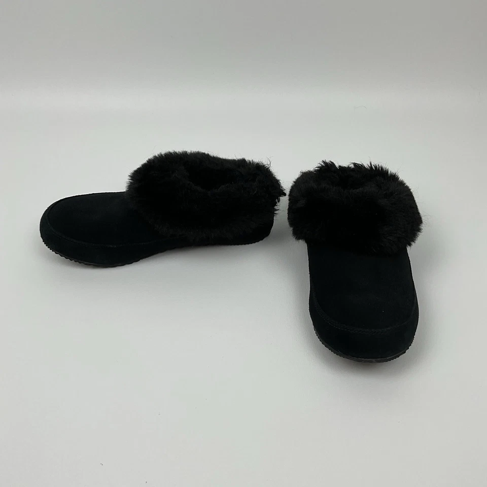 Sorel Mujer Negro Gamuza Imitación Piel Zueco Zapatillas Interior Exterior Invierno Zapatos 8 Foto 1 de 4