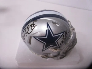 Troy Aikman & Michael Irvin Autogramm Dallas Cowboys Mini Helm mit *GTSM COA* - Bild 1 von 5