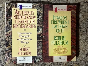 Robert Fulghum 2 Book Lot Paperback All I Really Kindergarten It Was On Fire - Picture 1 of 3