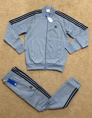 Adidas Originales SST Superstar Chándal Hombre Azul Claro Auténtico Conjunto de 2 Piezas Foto 1 de 4