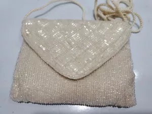 Andre Cellini Vintage White Beaded Purse 5461/16 - Picture 1 of 7