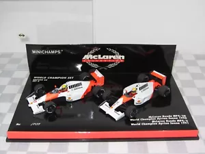 1/43 MINICHAMPS 402909101 MCLAREN WORLD CHAMPION SET 3 SENNA 1990 / 91 HONDA - Picture 1 of 12