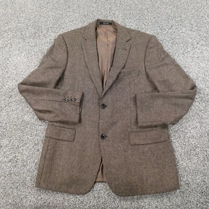Hugo Boss Jacket Mens 50 Brown Tweed Silk Wool Bertolucci Blazer Sport Coat - Picture 1 of 14