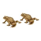 2Pcs Feng Shui Copper  Money  Fortune Brass Toad Figurin Chinese Coin Metal3513