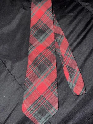 DE COLECCIÓN POLO RALPH LAUREN Rojo Verde Tartán Cuadros Lana Corbata Navidad Foto 1 de 3