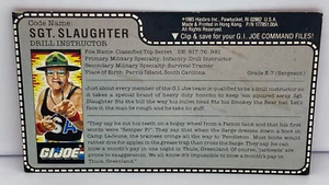 1985 G.I. JOE Sgt. Slaughter v1 Drill Instructor Red Back Mail Away File Card - Picture 1 of 9
