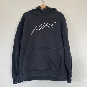 Nike Youth Embroidered Art Logo Hoodie Black Long sleeve Sweatshirt Size Medium - Picture 1 of 13