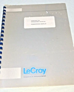 LeCroy Addenda To Operators Manual Persistence Display - Picture 1 of 9