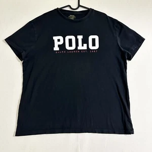 Polo Ralph Lauren Men Black Size Large Short Sleeve T-Shirt Spellout Logo - Picture 1 of 8