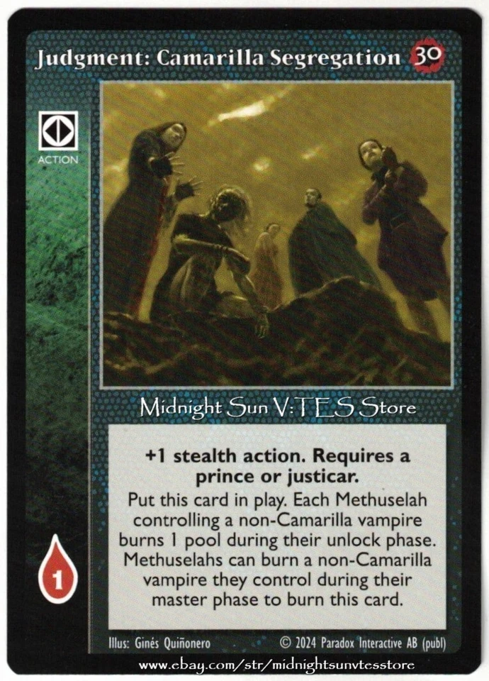 Judgment: Camarilla Segregation 30th Anniversary V:TES VTES Vampire CCG - Image 1 of 1