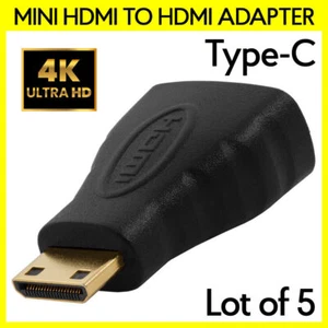 5PCS Mini HDMI Type C Male to Standard HDMI Female Adapter Connector Converter - Imagen 1 de 4