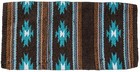 Western Wool Saddle Blanket - Aztec Print - 26"x26" - Brown - Turquoise - Orange