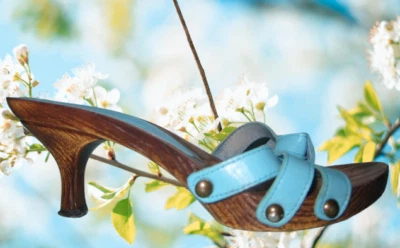 Mules/Sabots cuir bleu turquoise Texto 37 - Photo 1/4