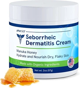 Seborrheic Dermatitis Cream with Manuka Honey Coconut Oil and Aloe Vera.. - Picture 1 of 6