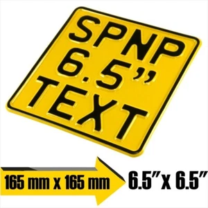 3-reihiges 6,5" gelbes Show gepresstes Nummernschild Neuheit Kinder Tür Motorrad Fahrrad UK - Bild 1 von 4