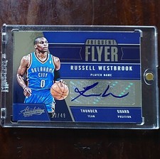 RARE 2012-13 Absolute Frequent Flyer #13/49 RUSSELL WESTBROOK Auto Card Thunder
