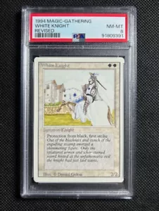 1994 Magic The Gathering MTG White Knight Revised PSA 8 NM-MINT - Picture 1 of 2