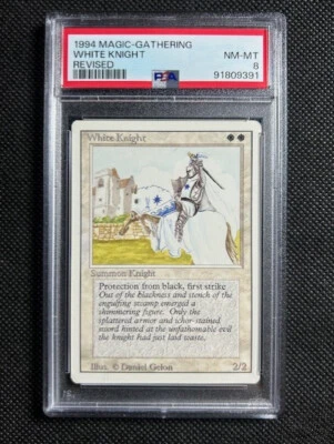 1994 Magic The Gathering MTG White Knight Revised PSA 8 NM-MINT - Image 1 of 2