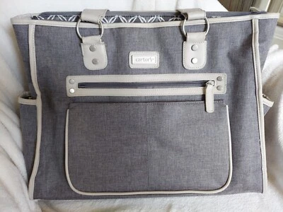 CARTER Heather Gray/Beige Large Diaper Bag/Fashion Tote - EUC - Image 1 of 4