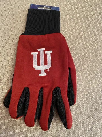 Indiana Hoosiers Gloves Sports Logo Utility Work Garden NEW Colored Palm Cover